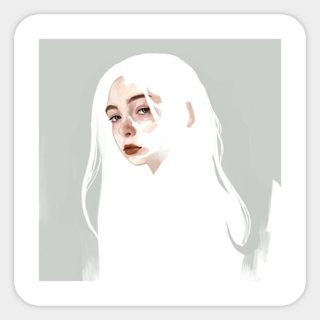 White Hair Sticker by Ontav